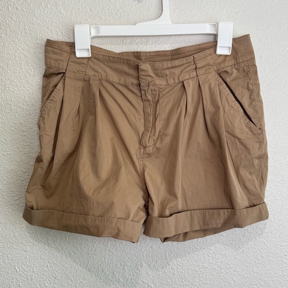 FRAME Womens Size 4 Denim Tie Up Rolled Short Khaki Beige Summer Boho Minimal - Picture 2 of 9